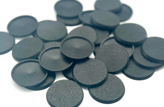 Circular Wargaming Bases, available in 25mm, 28mm, 32mm, 40mm, ovals and more - fits 2mm thick magnets, designed for Warhammer 40k, Age of Sigmar and more