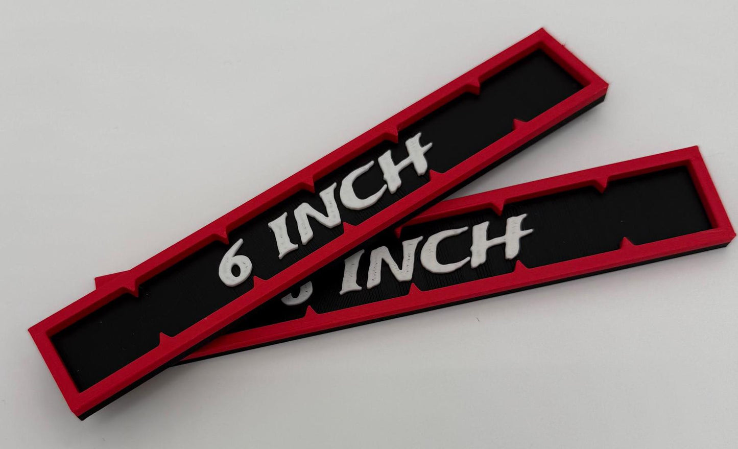 2x 3" Measuring Rulers - 3 inch, 2 inch, 1 inch and 0.5 inch sides, designed for Warhammer 40k and Age of Sigmar