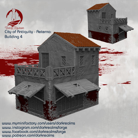 City of Antiquity - Aeterna Building 4 | 3D Printed Terrain for Tabletop RPG or Wargaming | Dark Realms Forge | 15mm, 28mm, 32mm Scales