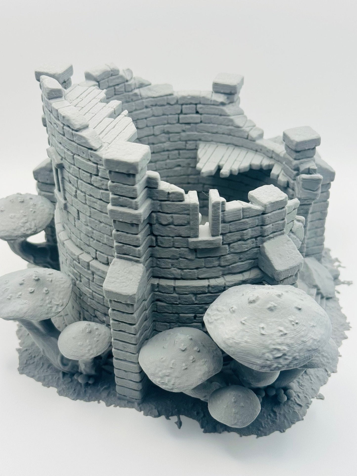 Tabletop Battle Terrain Tower Ruins - Fungalwood - 3D Printed Fantasy Mushroom Scenery, Warhammer/D&D, RPG Lover's Collectible