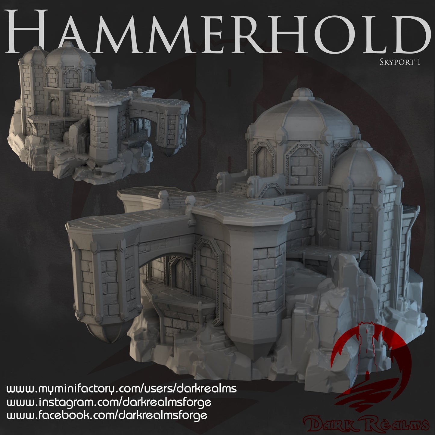 3D Printed Steampunk Dwarven Terrain - Kir Badur Hammerhold for Tabletop RPGs