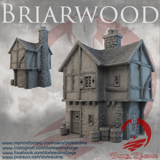 D&D/Warhammer Terrain - High-Quality 3D Printed Briarwood House 1, fantasy scenery for tabletop RPGs and wargames available in 15/28/32mm