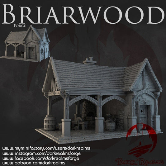 D&D/Warhammer Terrain - High-Quality 3D Printed Briarwood Forge, fantasy scenery for tabletop RPGs and wargames available in 15/28/32mm