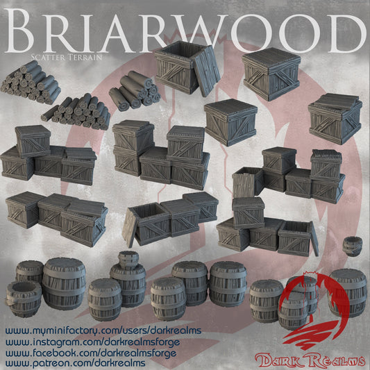 28mm/32mm Briarwood Scatter Terrain Crates & Barrels | High-Quality 3D Printed 0.12 layers  Dungeons and Dragons, Warhammer and more