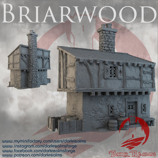 D&D/Warhammer Terrain - High-Quality 3D Printed Briarwood House 2, fantasy scenery for tabletop RPGs and wargames available in 15/28/32mm