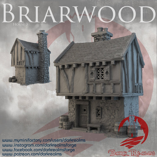 D&D/Warhammer Terrain - High-Quality 3D Printed Briarwood House 3, fantasy scenery for tabletop RPGs and wargames available in 15/28/32mm