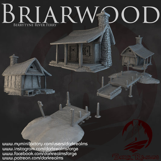 D&D/Warhammer Terrain - High-Quality 3D Printed Briarwood Berrytyne Dock and Ferry for tabletop RPGs and wargames available in 15/28/32mm