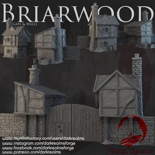 Briarwood Gate House Scenery  – Detailed 3D Printed 0.12mm Layer Height Fantasy Terrain for RPG Tabletop Games (28mm & 32mm) by Dark Forge