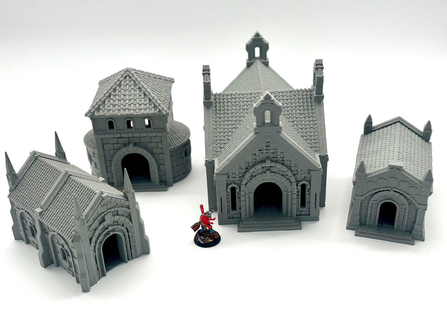 Gothic Mausoleum – Individual & Complete Set – Super detailed 0.12mm 3D Printed Tabletop Terrain (15mm, 28mm, 32mm), by Dark Realms Forge