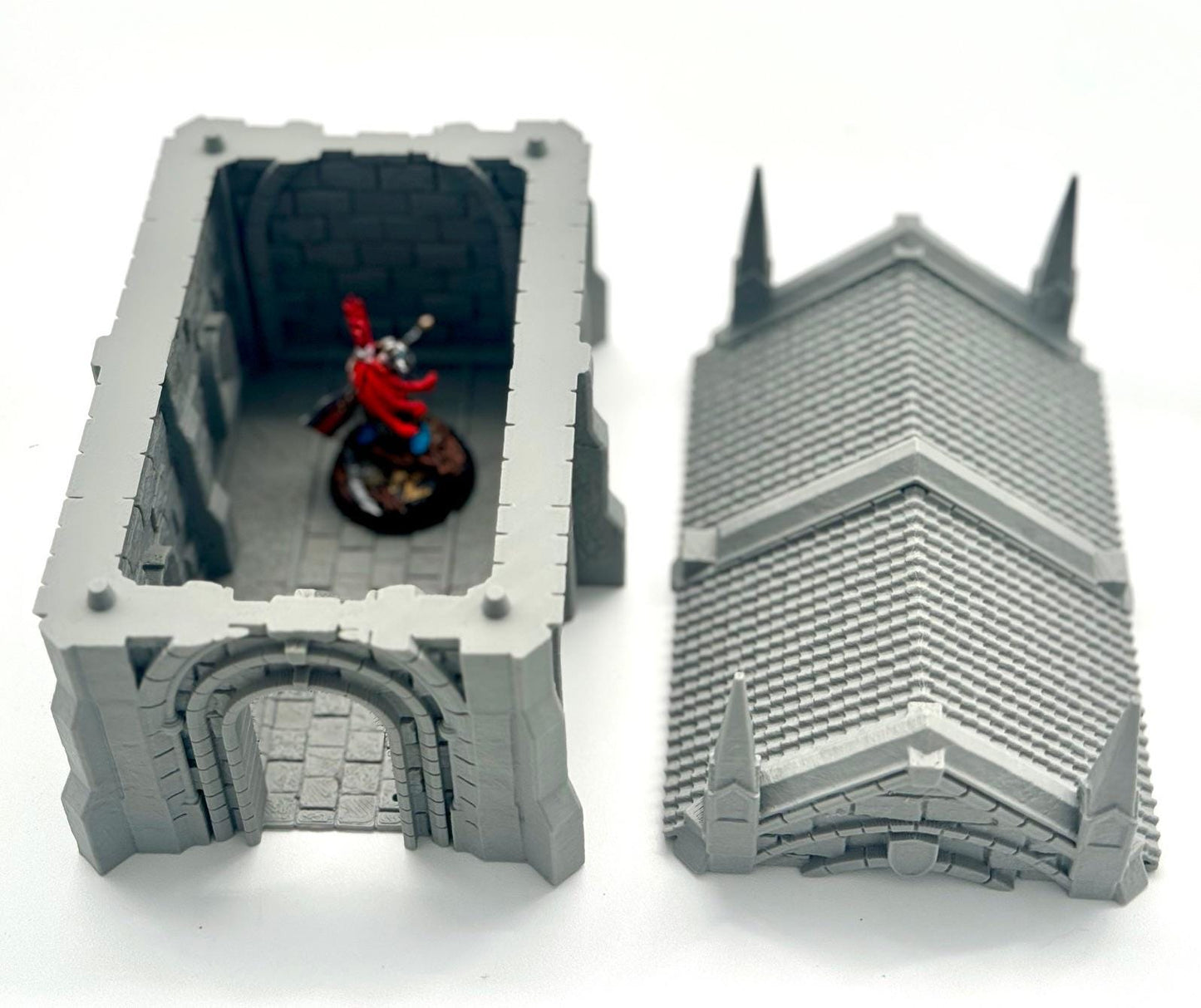 Gothic Mausoleum – Individual & Complete Set – Super detailed 0.12mm 3D Printed Tabletop Terrain (15mm, 28mm, 32mm), by Dark Realms Forge