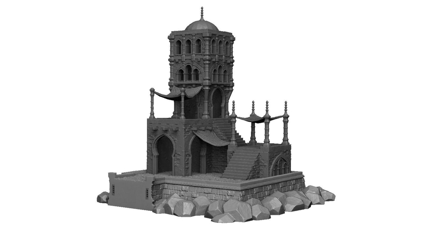 Pirate Watchtower Terrain - 32mm RPG Tabletop Wargaming - Fantasy Dark Realms Forge 3D Printed - City of Corsairs, Also Available in 28,32mm