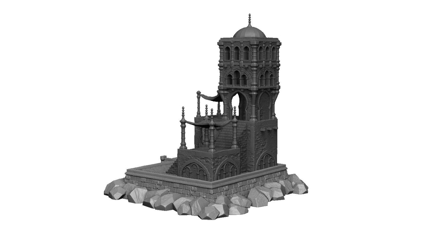 Pirate Watchtower Terrain - 32mm RPG Tabletop Wargaming - Fantasy Dark Realms Forge 3D Printed - City of Corsairs, Also Available in 28,32mm