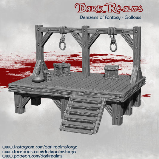 Dark Realms Forge RPG Fantasy Gallows Miniature Tabletop Scenery Terrain - DnD, Pathfinder, Warhammer & Wargaming