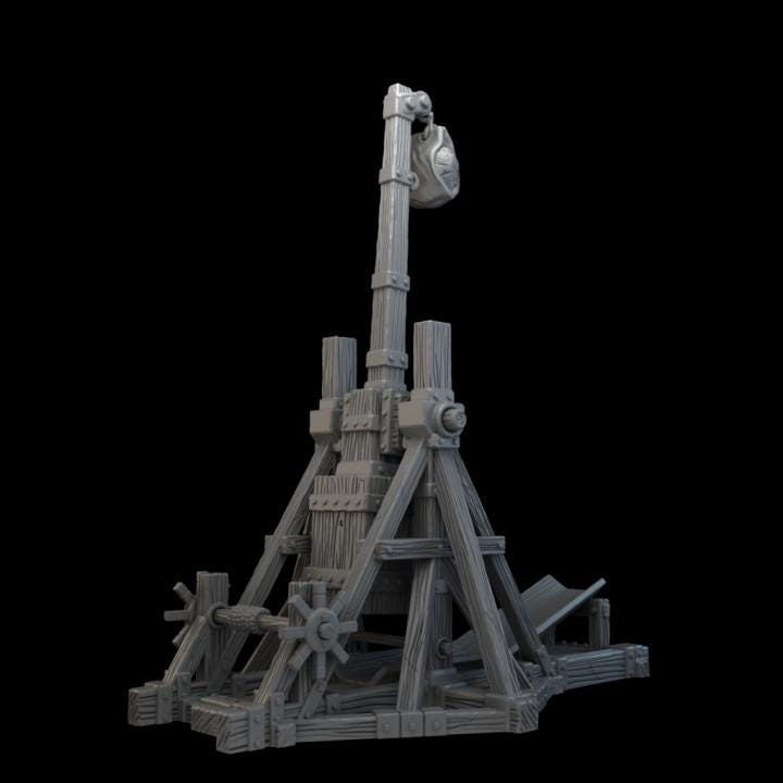 High Detail 3D Printed Trebuchet - 15mm, 28mm, 32mm Scales | Dark Realms Forge