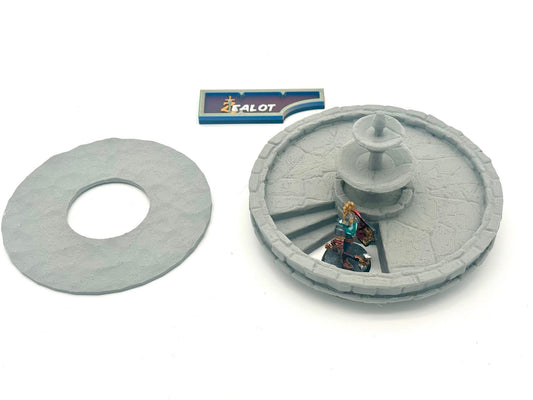 3D Printed Medieval Fantasy Fountain with Hidden Path - Tabletop RPG Scenery by Dark Realms Forge