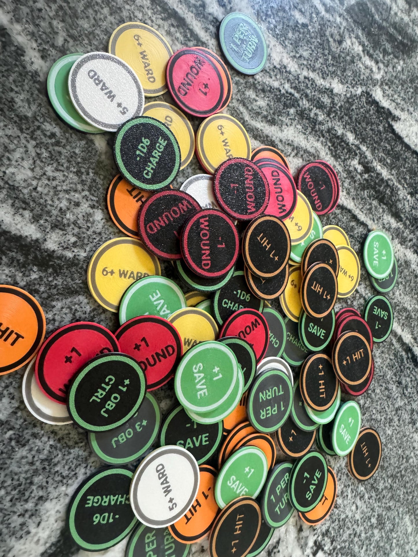 Customized Gaming Tokens, choose your own text, icon, colors and more ...