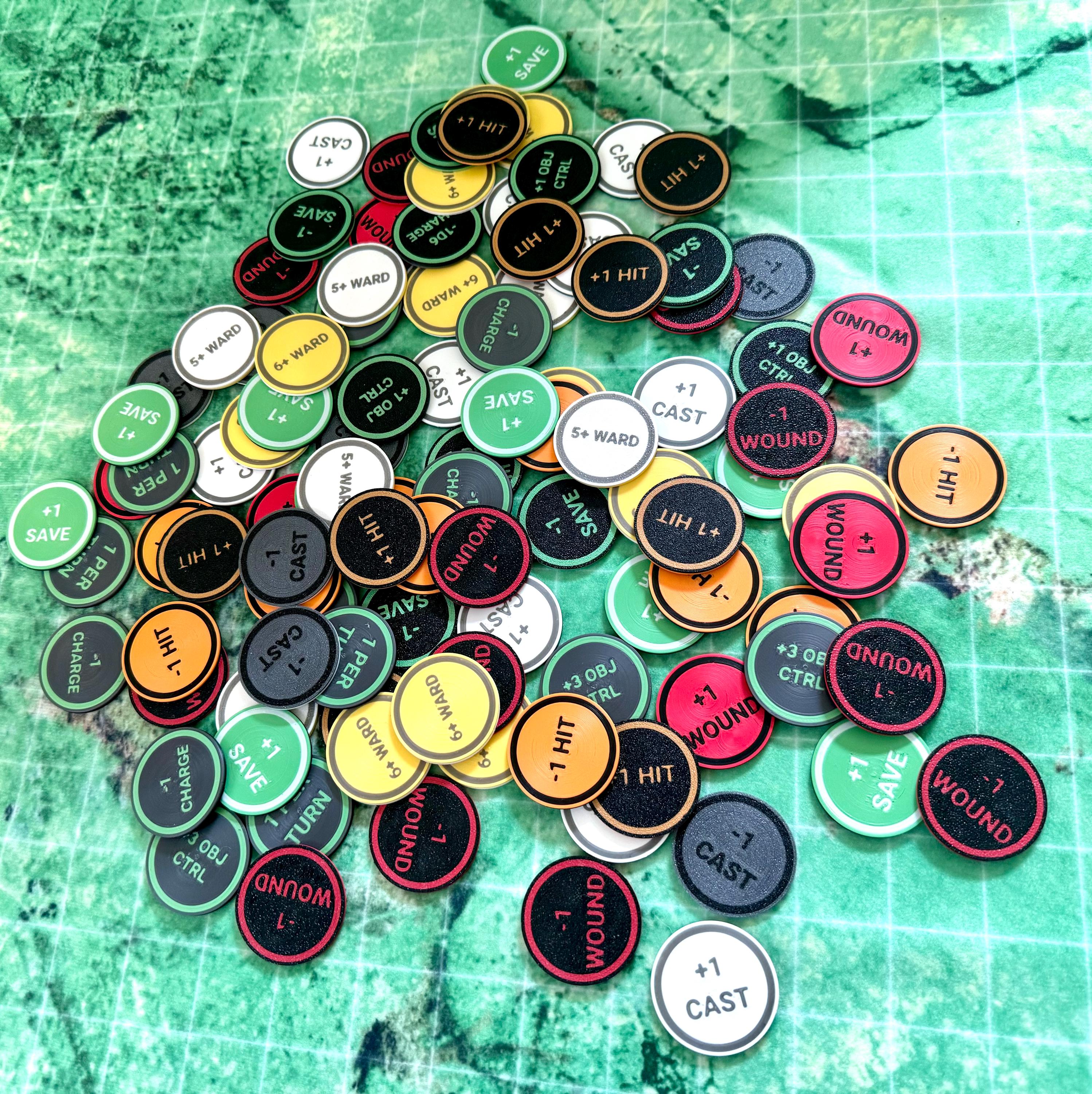 Customized Gaming Tokens, choose your own text, icon, colors and more ...
